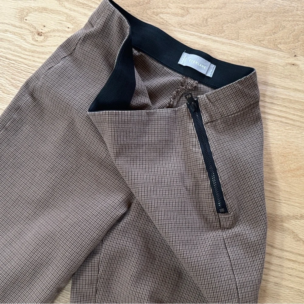 Everlane Kick Crop Work Pant Size 4 Retro Brown Houndstooth Ponte Stretch
